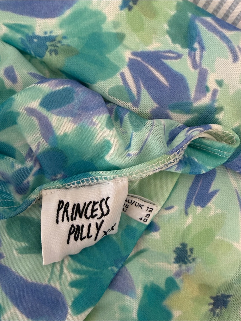 Princess Polly Aqua Teal & Lavender Floral Slip Dress - Picture 3 of 3